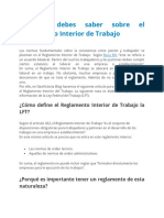 Lo Que Debes Saber Sobre El Reglamento Interior de Trabajo