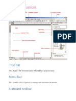 Word Document: Title Bar Menu Bar Standard Toolbar