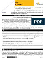 Variable Life Insurance - Request For Policy Surrender v89