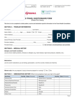 Pre-Travel Questionnaire Form: Section A - Traveler Information