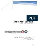 Fans and Blowers: College of Engineering and Technology Department of Mechanical Engineering