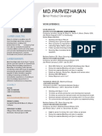 Job CV For Product Developer