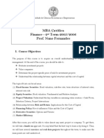 MBA Católica Finance - 2 Term 2005/2006 Prof. Nuno Fernandes