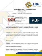 16PF APQ. Cuestionario de Personalidad para Adolescentes