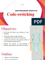 The Discursive and Pragmatic Effects of Code-Switching