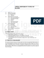 Unit 2: Developing Different Types of Paragraphs: Structure