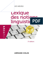 Franck Neveu - Lexique Des Notions Linguistiques - Indigo