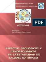 Aspectos Geologicos y Geomorfologicos en Taludes. 2°