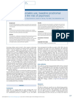 Adolescent Cannabis Use Baseline Prodromal Symptoms and The Risk of Psychosis