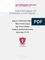 Ensayo 1 La Importancia Del Lenguaje y El Pensamiento en El Ser Humano