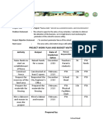 Project Work Plan and Budget Matrix