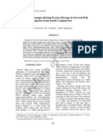 Archive of SID: Fatty Acids Changes During Frozen Storage in Several Fish Species From South Caspian Sea