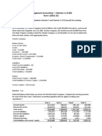 Management Accounting - I (Section A, B &H) Term I (2021-22)