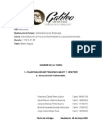 Entregable 2 Diagrama Gantt, CPM-PERT y Evaluación Financiera