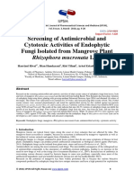 Screening of Antimicrobial and Cytotoxic Activities of Endophytic Fungi Isolated From Mangrove Plant