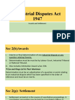 Industrial Disputes Act 1947: Awards and Settlement