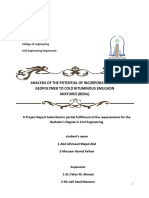 Analysis of The Potential of Incorporation The Geopolymer To Cold Bituminous Emulsion Mixtures (Bems)