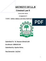 Department of LL.B: Criminal Law II