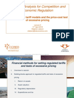 Lecture 5 - Cost of Service Tariff Models and The Price-Cost Test of Excessive Pricing - S Labson April 2019