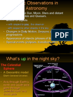 Positions of The Sun, Moon, Stars and Distant Galaxies, Nebulas and Quasars. Motion of Objects