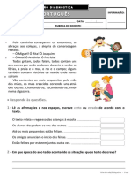 Ficha de Avaliação Diagnóstica - 3º Ano PORT II