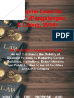 Philippine Laws For PWDS" (Pangalangan & Litong, 2014) : Presented By: Trisha Mae V. Palon Btvte-Ii