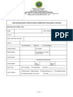 National Blood Bank Network System (Nbbnets) Preparedness Checklist