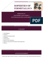 Properties of Intermetallics: Presented By: RAM KRISHNA (2018UGMM075) Satya Prakash Sahoo (2018ugmm076)