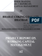 Presentation On Working Capital Management at BCCL (Bharat Coking Coal LTD.) A Subsidary of CIL (Coal India LTD)