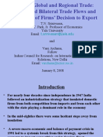 India in The Global and Regional Trade: Aggregate and Bilateral Trade Flows and Determinants of Firms' Decision To Export