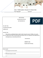 Business Correspondence - Module Number 2-The Parts of A Business Letter Name: - Date Submitted: - Instructor