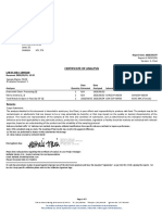 Certificate of Analysis: Attention: Grace Kim