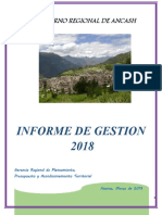 Gobierno Regional de Ancash - Informe de Gestion 2018