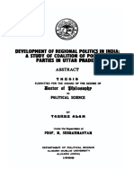 Development of Regional Politics in India: A Study of Coalition of Political Partib in Uhar Pradesh