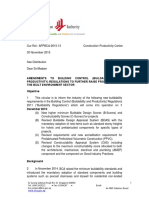 Circular On Amendments To Buildability Productivity Regs - 30 Nov 15