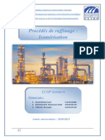 Projet RP Procédés de Raffinage Isomérisation