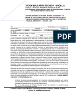 FORMATO DE CONSENTIMIENTO Padres de Familia o Acudientes