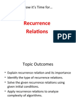 Now It's Time For : Recurrence Relations