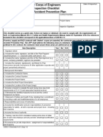 U.S.Army Corps of Engineers Safety Inspection Checklist Abbreviated Accident Prevention Plan