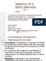 Unit 1 Fundamental of E-Commerce (Bba-606) - Complete