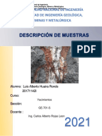 Descripción de muestras-LUIS HUAIRA