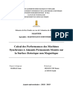 Calcul Des Performances Des Machines Synchrones À Aimants Permanents Montés Sur La Surface Rotorique Non Magnétique