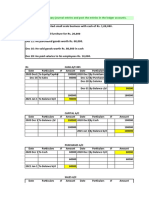 Pass The Necessary Journal Entries and Post The Entries in The Ledger Accounts