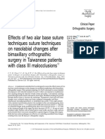 10.effects of Two Alar Base Suture Techniques Suture Techniques On Nasolabial Changes After Bimaxillary Orthognathic Surgery in Taiwanese Patients With Class III Malocclusions