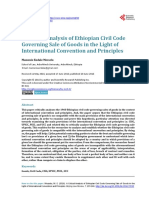 A Critical Analysis of Ethiopian Civil Code Govern