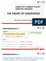 Sma3043 Elementary Number Theory SEMESTER 2 2020/2021: The Theory of Congruence