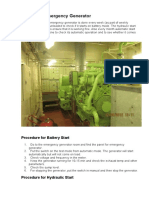 Testing of Emergency Generator: Procedure For Battery Start