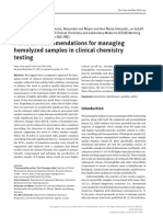 Practical Recommendations For Managing Hemolyzed Samples in Clinical Chemistry Testing