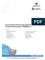 Documenting Clinical Interventions in Community Pharmacy PROMISe III Final Report