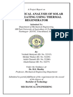 Theoretical Analysis of Solar Space Heating Using Thermal Regenerator